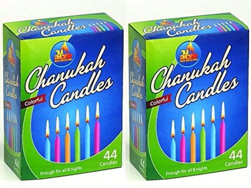 Ner Mitzvah Chanukah Kerzen, bunt, 44 Karat, 2 Stück von Ner Mitzvah