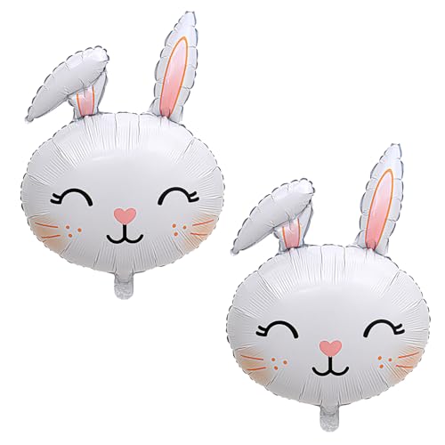 Nereds 2pcs Hase Bunny Folienballons Groß Folie Ostern Luftballons Dekoration für Ostern Kindergeburtstag Deko Baby Shower Tier Bauernhof Motto Party von Nereds