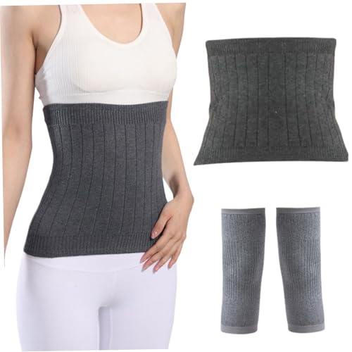 Bauchwärmer mit Kniebandage 3-teilig/Set Thermo-Bauchbinde aus Wolle weicher warmer schmaler Taillengürtel doppelt verdickter Taillenstützschutz für Frauen und Mädchen L Bauchwärmer mit Kniebandage 3-teilig/Set Thermo-Bauchbinde aus Wolle weicher warmer schmaler Taillengürtel doppelt verdickter Taillenstützschutz für Frauen und Mädchen L von Neroyaner