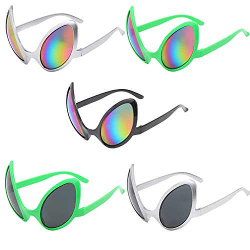 Nesloonp 5er-Pack Alien-Brille, Lustige Brille, Party, Festlicher Ball, Alien, Alternative Modellierung, Partyzubehör, Lustige Sonnenbrille für Partyzubehör, Urlaub, Hochzeit, Dekoration von Nesloonp