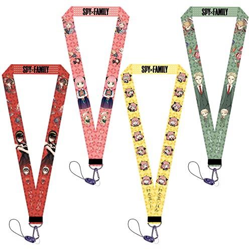 Nesloonp Kinder Lanyard,Schlüsselband Lanyard,4Pcs Comic-Schlüsselband Mit Kartenhalter, Kinder-Schlüsselband Mit Karabiner, Buntes Schlüsselband Für Id-Kartenhalter Schlüssel-Handy-Kamera von Nesloonp