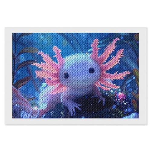 Nestaura Salamander Axolotl Diamant-Malset, 5D-Diamantkunst zum Selbermachen, mit runden Diamanten, für Wanddekoration und Geschenke (50,8 x 76,2 cm) von Nestaura