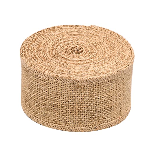 6cmx10m Jutebandrolle Natürliche Sackleinen Juteband Hessische Bänder Jute Dekoband Vintage Braune Geschenkband Leinenband für Geschenkverpackung DIY Handwerk Hochzeit Weihnachtsfeier Party Dekoration von Netspower