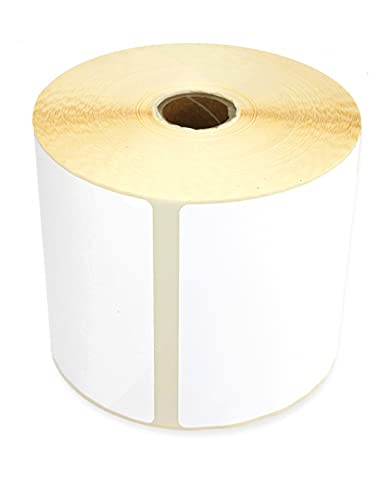 Netuno 1 Rolle Thermo Etiketten Weiß 100x 220 mm 400 Stück je Rolle Kern 25 mm Thermo Etiketten auf Rolle mit Perforation aussen gewickelt permanent haftend selbstklebende Etiketten für Thermodrucker von Netuno