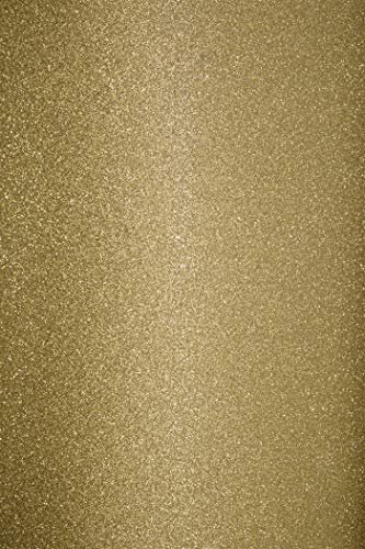 Netuno 10x dekoratives Glitzerpapier selbstklebend Gold DIN A4 21 x 29,7 cm 150g Aster Glitter Bastelpapier selbstklebender Bastelkarton Papier glänzender Tonkarton Glitzerfolie Deko Papier von Netuno