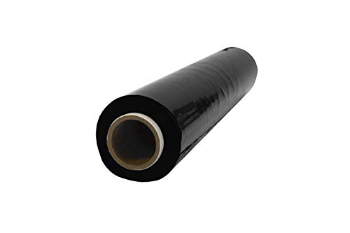 Netuno 1x schwarze Stretchfolie 23my 500 mm 2,5 kg Folie Polyethylen Folie Cast-Film Schwarz Plastikfolie Einpackfolie Umzugsfolie Verpackungsfolie Hand-Folie von Netuno