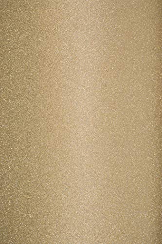 50 x Hell-Gold Glitzer Papier selbstklebend DIN A4 210×297 mm 150g Aster Glitter bunt Papier Bastel-Bogen Glitter Karte Bastelpapier glänzend für DIY Projekte Dekoration Kunst und Handwerk von Netuno