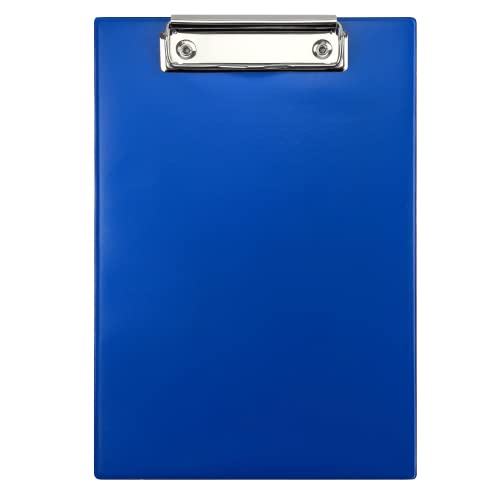 Netuno 1 Stück Klemmbrett A5 mit Clip Blau Schreibbrett mit Metallklemme Hartplatte Kunststoff Schreibmappe Schreibblock Clipboard DIN A4 Dokumentenhalter Schreibplatte mit Bügelklemme von Netuno