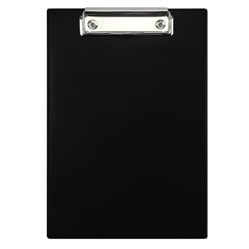 Netuno 1 Stück Klemmbrett A5 mit Clip Schwarz Schreibbrett mit Metallklemme Hartplatte Kunststoff Schreibmappe Schreibblock Clipboard DIN A4 Dokumentenhalter Schreibplatte mit Bügelklemme von Netuno