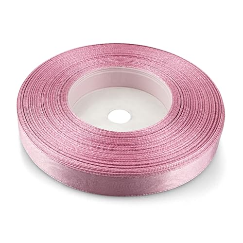 Netuno 1x Satinband Altrosa 12 mm x 32 m Schleifenband bunt Geschenkband farbig Dekoband Stoffband Satinrolle Satinbänder rote Schleife Geschenk Verpacken Dekoration Satinband Rolle ribbon silk von Netuno