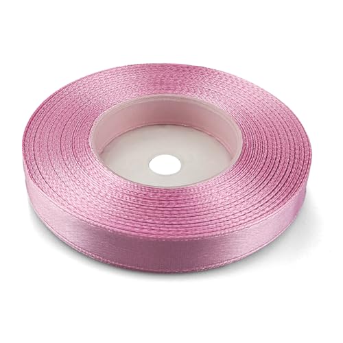 Netuno 1x Satinband Rosa-Lila 12 mm x 32 m rotes Geschenkband Hochzeit Deko Stoffband Schleifen farbig zum Verpacken Dekoration Geschenke Schleifenband bunt Schleifenbänder Satinbänder silk ribbon von Netuno