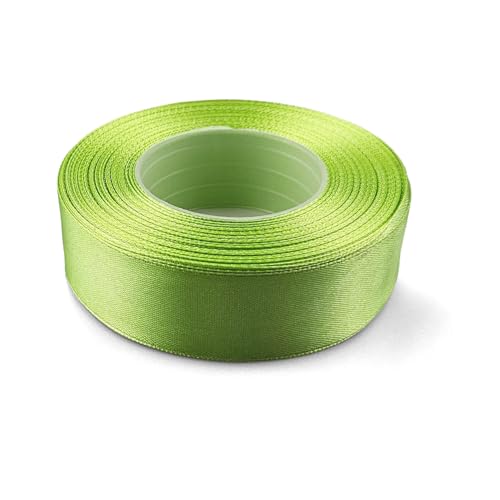 Netuno 1x Satinband Apfelgrün 25 mm x 32 m Schleifenband bunt Geschenkband farbig Dekoband Stoffband Satinrolle Satinbänder Schleife Geschenk Verpacken Dekoration Satinband Rolle ribbon silk von Netuno