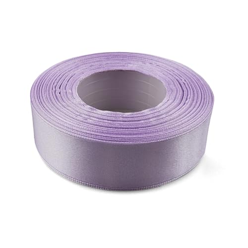 Netuno 1x Satinband Lila 25 mm x 32 m Geschenkband Hochzeit Deko Stoffband Schleifen farbig zum Verpacken Dekoration Geschenke Schleifenband elegant bunt Schleifenbänder Satinbänder silk ribbon von Netuno