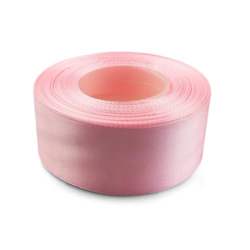 Netuno 1x Satinband Hellrosa 38 mm x 32 m Schleifenband bunt Geschenkband farbig Dekoband Stoffband Satinrolle Satinbänder rote Schleife Geschenk Verpacken Dekoration Satinband Rolle ribbon silk von Netuno