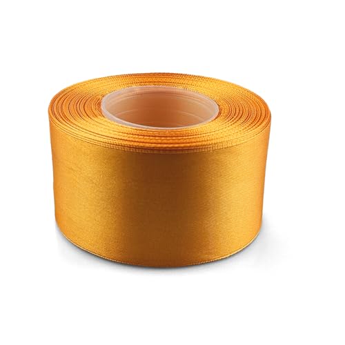 Netuno 1x Satinband Orange 50 mm x 32 m elegantes Schleifenband Geschenkband Dekoband Stoffband bunt Satinrolle farbig Bänder zum Basteln für Hochzeit Taufe Geburtstag Weihnachten Ostern Geschenk von Netuno