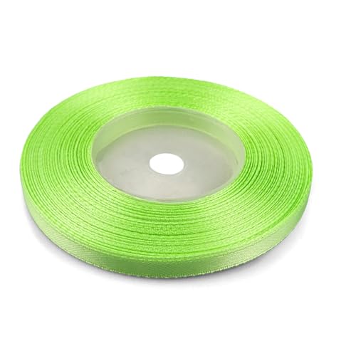 Netuno 1x Satinband Hellgrün 6 mm x 32 m Schleifenband bunt Geschenkband farbig Dekoband Stoffband Satinrolle Satinbänder grüne Schleife Geschenk Verpacken Dekoration Satinband Rolle ribbon silk von Netuno