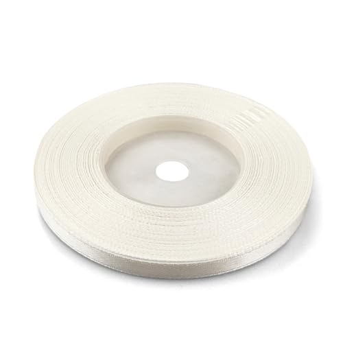 Netuno 1x Satinband Hellecru 6 mm x 32 m Schleifenband Geschenkband Dekoband Stoffband bunt Satinrolle farbig Bänder zum Basteln für Hochzeit Taufe Geburtstag Weihnachten Ostern Geschenk von Netuno