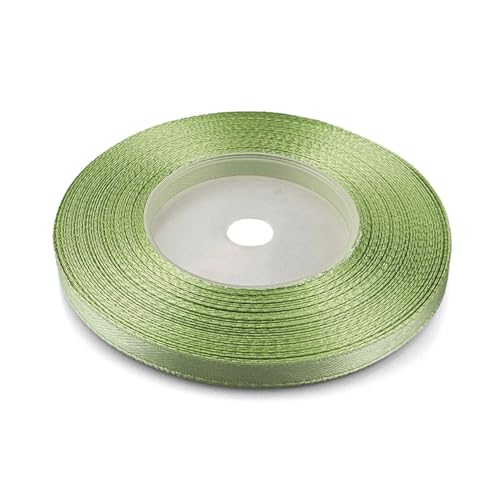 Netuno 1x Satinband Khaki hell 6 mm x 32 m Geschenkband Hochzeit Deko Stoffband Schleifen elegant zum Verpacken Dekoration Geschenke Schleifenband bunt Schleifenbänder Satinbänder silk ribbon von Netuno