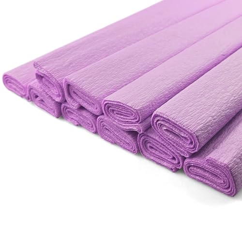 Netuno 10 Rollen Krepp-Papier Lavendel Pastell 200 x 50 cm Bastelpapier Krepppapier zum Basteln Lavendel Bastelkrepp deko krepp Rollen Pastell crepe paper lavender von Netuno