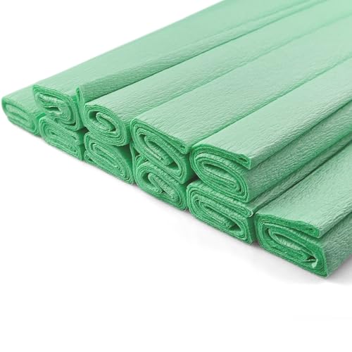 Netuno 10 Rollen Krepp-Papier Pastell-Mintgrün 200 x 50 cm Bastelpapier Krepppapier zum Basteln Bastelkrepp deko krepp Rollen Pastell crepe paper mint green von Netuno