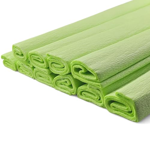 Netuno 10 Rollen Krepp-Papier Pastell-Pistaziengrün 200 x 50 cm Bastelpapier Krepppapier zum Basteln Bastelkrepp deko krepp Rollen Pastell crepe paper pistachio green von Netuno