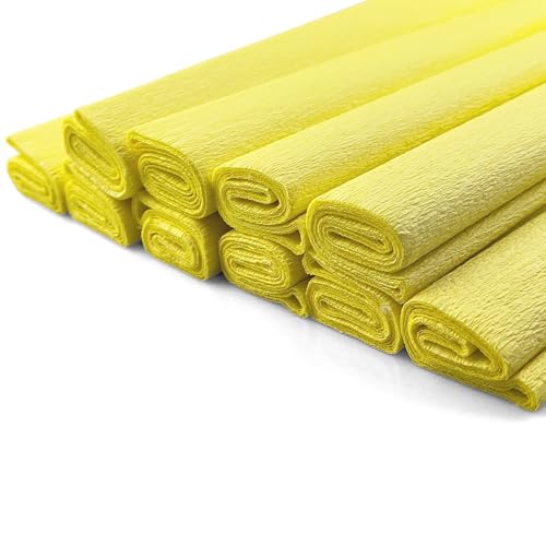 Netuno 10 Rollen Krepp-Papier Pastellgelb 200 x 50 cm Bastelpapier Krepppapier zum Basteln Gelb Bastelkrepp deko krepp Rollen Pastell crepe paper yellow von Netuno