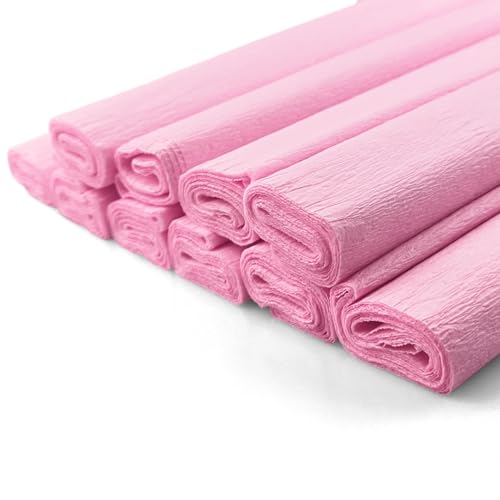 Netuno 10 Rollen Krepp-Papier Pastellrosa 200 x 50 cm Bastelpapier Krepppapier zum Basteln Rosa Bastelkrepp deko krepp Rollen Pastell crepe paper pink von Netuno