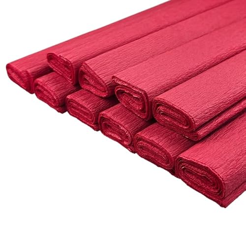 Netuno 10 Rollen Krepp-Papier Rot 200 x 50 cm Bastelpapier Krepppapier zum Basteln dunkelrotes Krepppapier Rottöne Bastelkrepp deko krepp Rollen farbig crepe paper red von Netuno