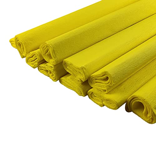 Netuno 10 Rollen Krepp-Papier Zitronen-Gelb 200 x 50 cm Bastelpapier Krepppapier zum Basteln gelbes Krepppapier Gelbtöne Bastelkrepp deko krepp Rollen farbig crepe paper yellow von Netuno