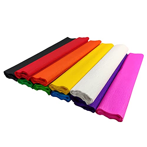 Netuno 10 Rollen Krepp-Papier farbig sortiert 200 x 25 cm 10 verschiedene Farben Bastelpapier Krepppapier bunt zum Basteln farbiges Krepppapier Bastelkrepp deko krepp Rollen klein crepe paper von Netuno