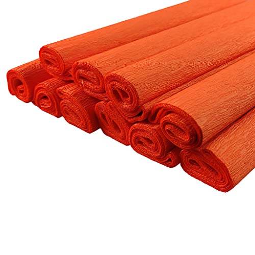 Netuno 10 Rollen Krepp-Papier Orange 200 x 50 cm Bastelpapier Krepppapier zum Basteln buntes Krepppapier Bastelkrepp deko krepp Rollen farbig crepe paper von Netuno