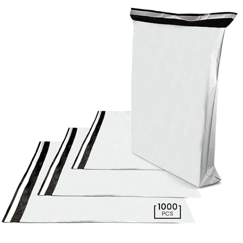 Netuno 1000 Stück Folien Versandtaschen 260x 350 mm selbstklebend Versandtüte Warenbeutel Plastikbeutel Folienbeutel Folienversandtasche Kurierumschlag Versandbeutel aus Folie für Kleidung Textilien von Netuno