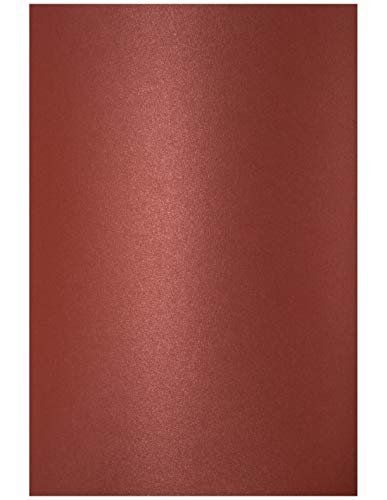 Netuno 100x Bastelkarton Perlmutt-Dunkel-Rot DIN A4 210x 297 mm 250g Aster Metallic Dark Red Perlmutt-Karton roter Karton metallisch glänzend Perlglanz Schimmerpapier Glanzkarton rot A4 von Netuno