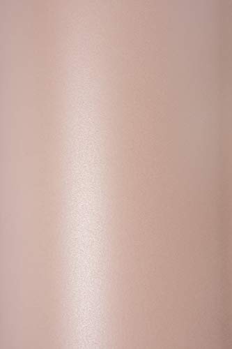 Netuno 100x Bastelkarton Perlmutt- Rosa DIN A4 210x 297 mm 300g Sirio Pearl Misty Rose Perlglanz-Karton Metallic-Effekt Perlmutt-Karton glänzend für Hochzeits-Einladungen Geburtstags-Einladungen von Netuno