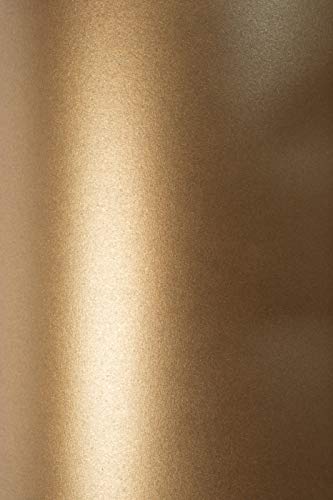 Netuno 100x Fein-Papier Perlmutt-Braun DIN A4 210x 297 mm 125g Sirio Pearl Fusion Bronze Glanzpapier schimmernd Perlglanz Papier mit Perlmutt-Effekt Bastel-Papier Perlmuttschimmer hohe Qualität von Netuno