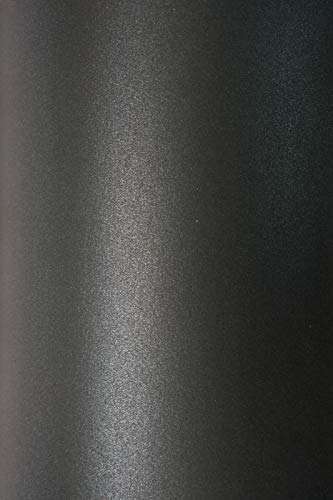 Netuno 100x Feinpapier Perlmutt- Anthrazit DIN A5 148x 210 mm 125g Sirio Pearl Coal Mine Metallic-Effekt Papier glänzend elegant für Geburtstags-Einladungen Hochzeits-Karten DIY Basteln Dekorieren von Netuno