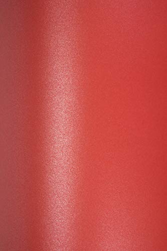 Netuno 10x Perlmutt-Dunkel-Rot Bastel-Papier DIN A4 21 x 29,7 cm 120g Majestic Emporer Red Perlglanz-Papier Metallic-Effekt Perlmutt Papier rot bedruckbar für Hochzeit Geburtstag Weihnachten von Netuno