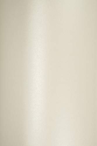 Netuno 10x Perlmutt-Karton Weiß Milch DIN A5 210 x 148 mm 250g Majestic Milk Feinkarton glänzend metallic Effekt-Karton Perlglanz Pearl-Karton für Hochzeit Geburtstag Taufe Einladungen von Netuno