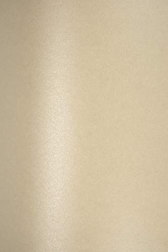 Netuno 10x Perlmutt-Sand Bastelpapier DIN A5 210 x 148 mm 120g Majestic Sand Feinpapier Perleffekt metallic glänzend bedruckbar für Geburtstags-Karten Einladungs-Karten Hochzeits-Karten von Netuno