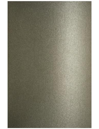 Netuno 10x Perlmuttkarton Graphit-Grau DIN A4 210 x 297 mm 300g Curious Metallics Ionised Bastelkarton Perlmutt für Hochzeit Geburtstag Taufe Weihnachten Einladungen Basteln Effektkarton grau von Netuno