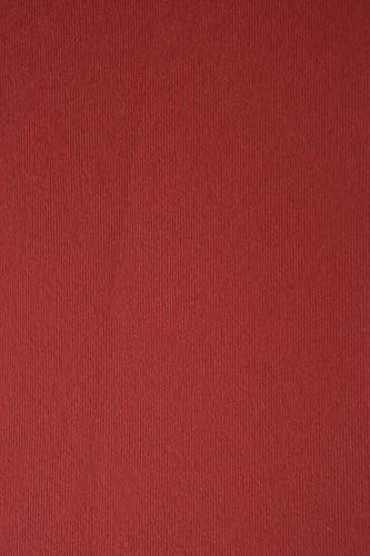 Netuno 10x Struktur-Karton Rot DIN A4 210x 297 mm 215g Nettuno Rosso Fuoco Strukturpapier farbig bedruckbar Bastelkarton mit Linien für Visitenkarten Diplome Einladungen Tischkarten Platzkarten von Netuno