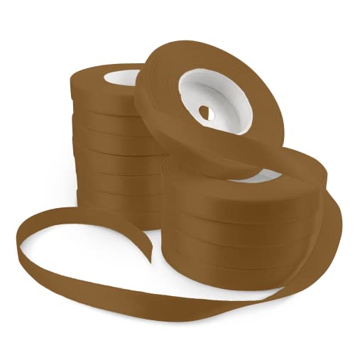 Netuno 12x Satinband Kupfer 12 mm x 32 m Geschenkband Hochzeit Deko Stoffband Schleifen elegant zum Verpacken Dekoration Geschenke Schleifenband bunt Schleifenbänder Satinbänder silk ribbon von Netuno