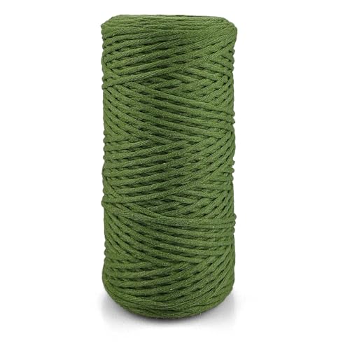 Netuno 1x Makramee Garn Kiwi 2 mm 150 m einfach gedreht Kordel Baumwolle Textilgarn Naturbaumwolle Garn für Makramee Schnur Baumwollkordel Dekoschnur farbig Twisted Macrame Cotton Cord von Netuno