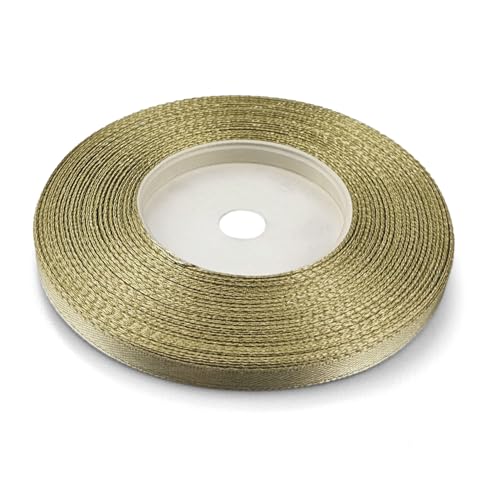 Netuno 1x Satinband Cognac 6 mm x 32 m Geschenkband Hochzeit Deko elegantes Stoffband Schleifen zum Verpacken Dekoration Geschenke Schleifenband bunt Schleifenbänder Satinbänder silk ribbon von Netuno