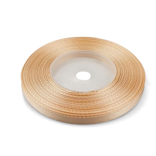 Netuno 1x Satinband Creme 6 mm x 32 m Schleifenband Geschenkband Dekoband Stoffband bunt Satinrolle farbig Bänder für Hochzeit Taufe Erstkommunion Geburtstag Weihnachten Ostern cream ribbon silk von Netuno