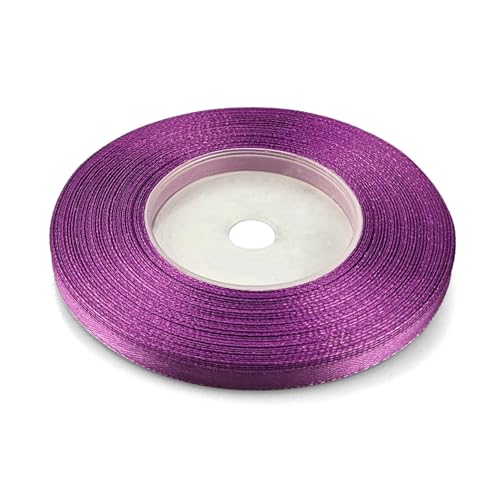 Netuno 1x Satinband Dunkel-Erika 6 mm x 32 m Schleifenbänder bunt Geschenkbänder farbig Dekobänder Stoff Geschenk Schleife Satinrolle Polyester Soffbänder Schmuck Bänder farbig silk ribbon von Netuno