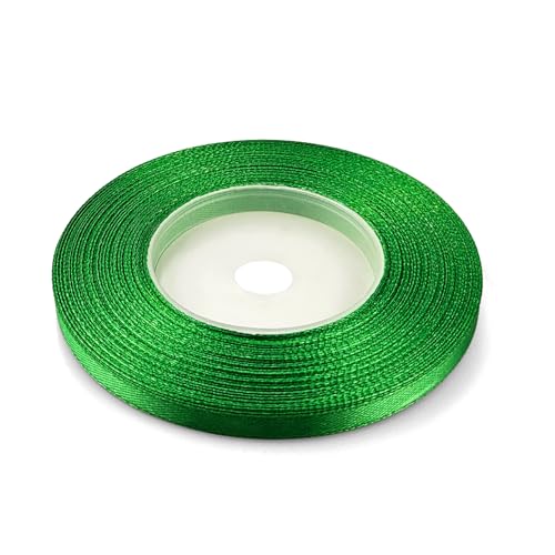 Netuno 1x Satinband Grasgrün 6 mm x 32 m Schleifenband bunt Geschenkband farbig Dekoband Stoffband Satinrolle Satinbänder Schleife Geschenk Verpacken Dekoration Satinband Rolle ribbon silk von Netuno