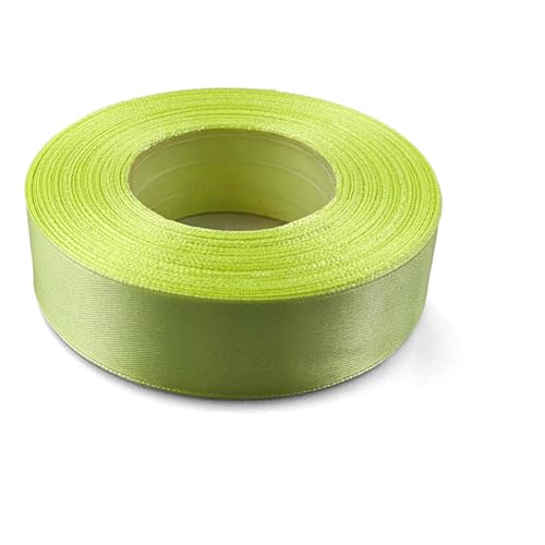 Netuno 1x Satinband Limettengrün 25 mm x 32 m Schleifenbänder Limette Geschenkbänder farbig Dekobänder Stoff Geschenk Schleife Satinrolle Polyester Soffbänder Schmuck Bänder farbig silk ribbon von Netuno