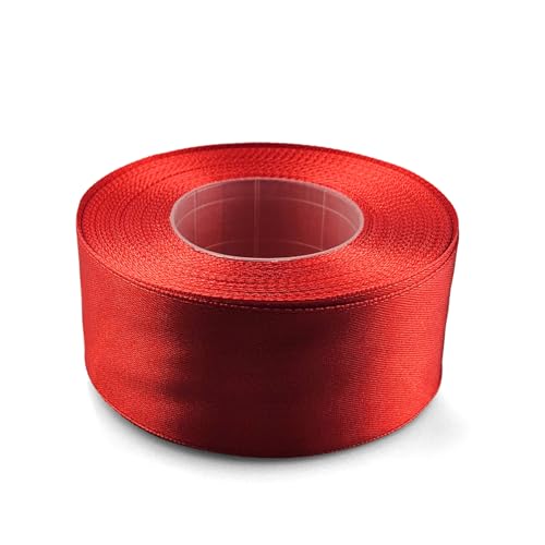 Netuno 1x Satinband Rot 38 mm x 32 m rotes Schleifenband Geschenkband Rot Dekoband Stoffband Satinrolle Satinbänder rote Schleife Geschenk Verpacken Dekoration Satinband Rolle red ribbon silk von Netuno