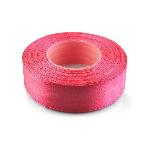 Netuno 1x Satinband Zartrosa 25 mm x 32 m rotes Geschenkband Hochzeit Deko Stoffband Schleifen farbig zum Verpacken Dekoration Geschenke Schleifenband bunt Schleifenbänder Satinbänder silk ribbon von Netuno